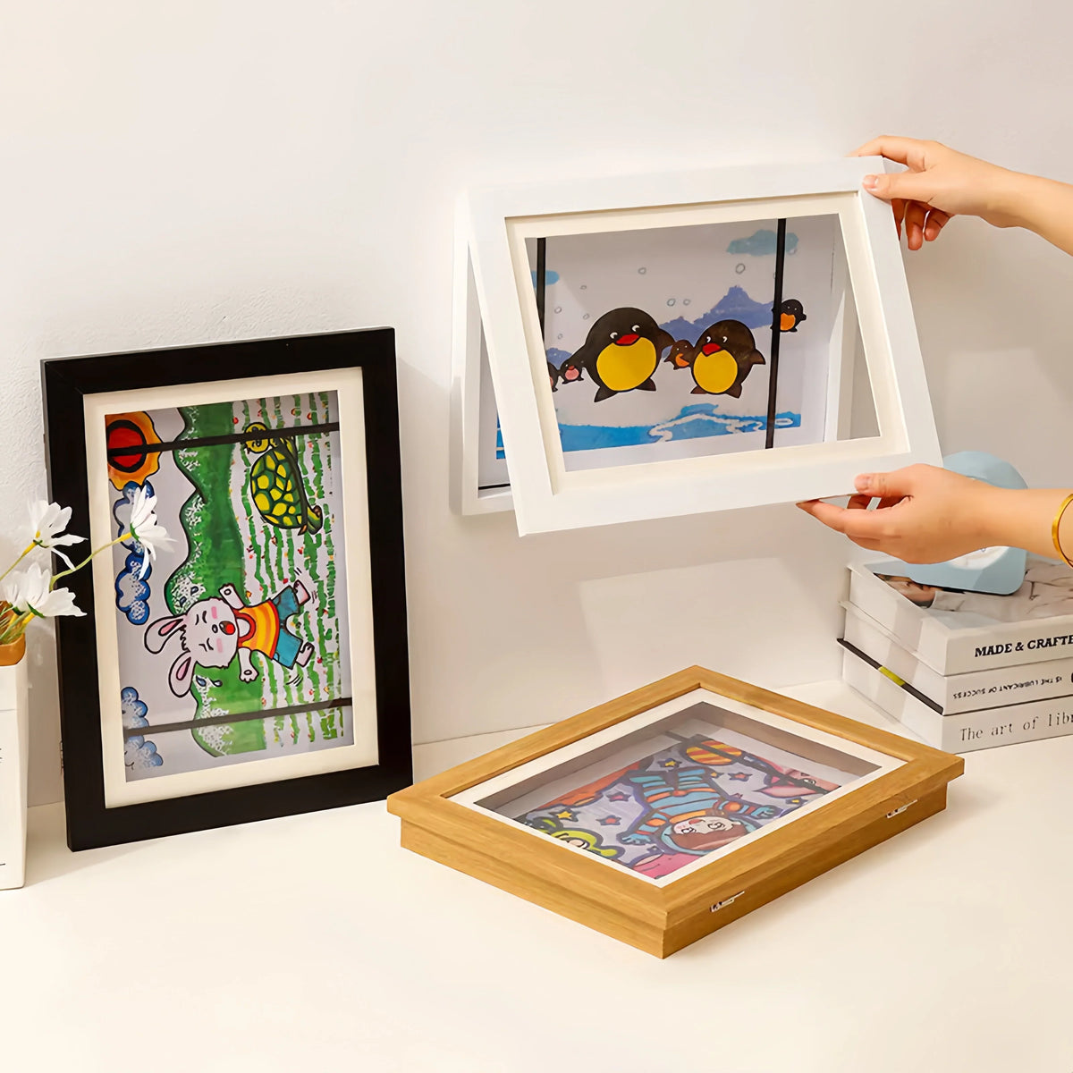 Wall Frame Hidden Storage Holds 150 Drawings