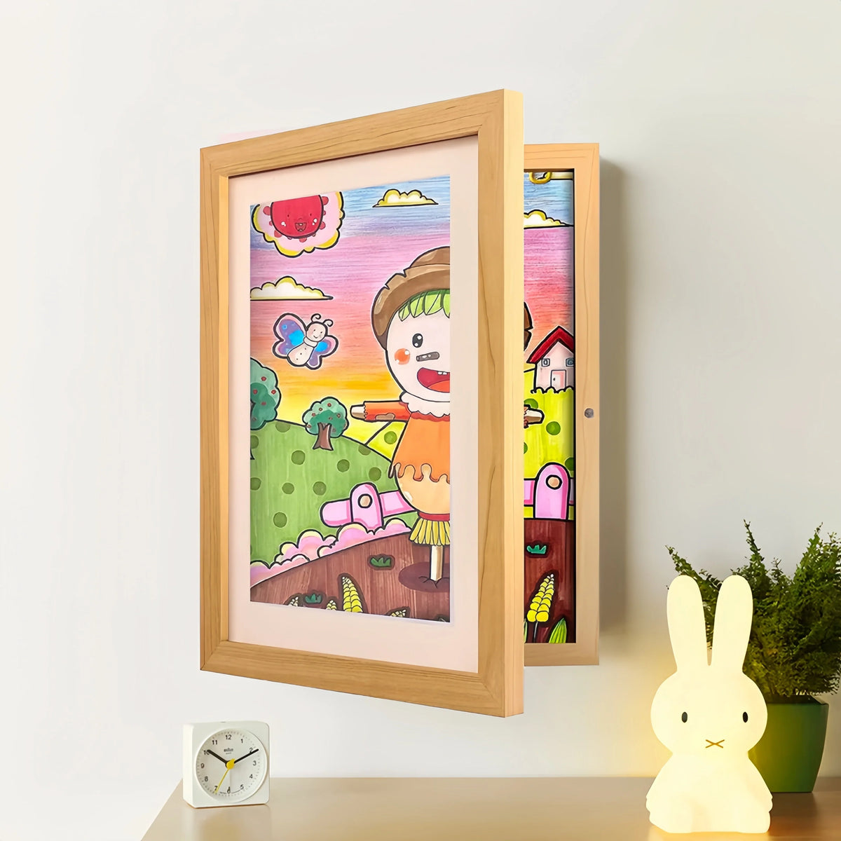 Wall Frame Hidden Storage Holds 150 Drawings