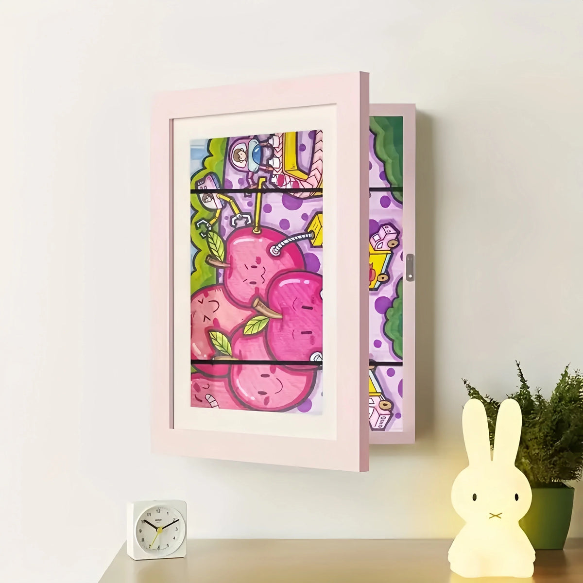 Wall Frame Hidden Storage Holds 150 Drawings