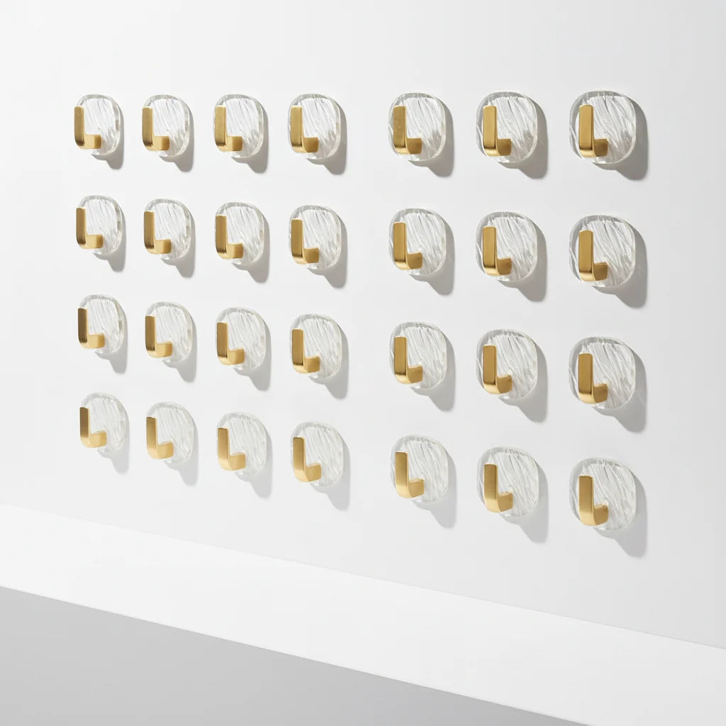 Wall Hook Acrylic Gold Waterproof Self-Adhesive