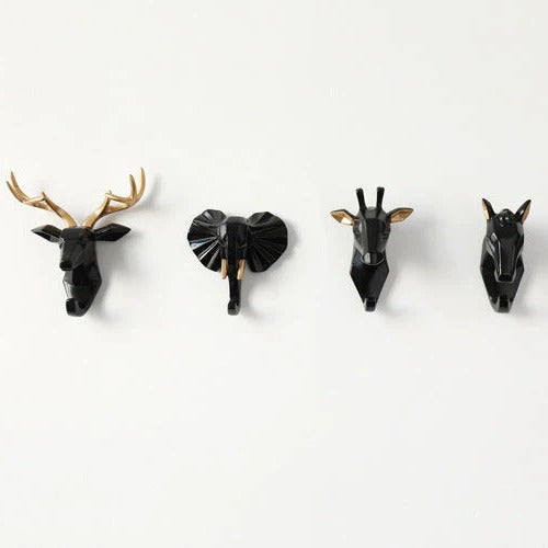 Wall Hook Animal Head Resin Pre Drilled