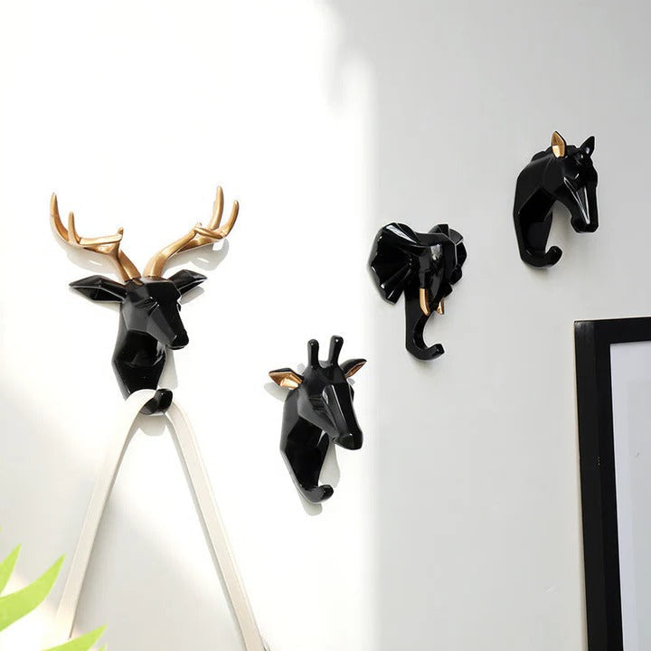 Wall Hook Animal Head Resin Pre Drilled
