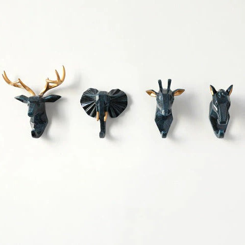 Wall Hook Animal Head Resin Pre Drilled