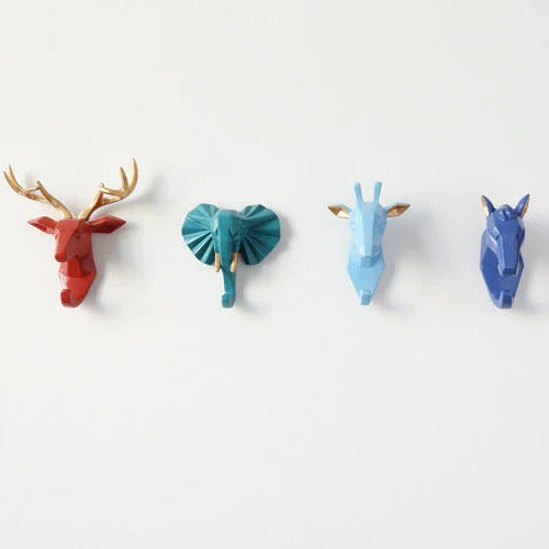 Wall Hook Animal Head Resin Pre Drilled