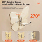 Wall Hook Butterfly Rotatable No-Drill Self-Adhesive