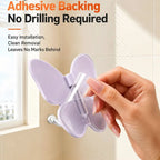 Wall Hook Butterfly Rotatable No-Drill Self-Adhesive