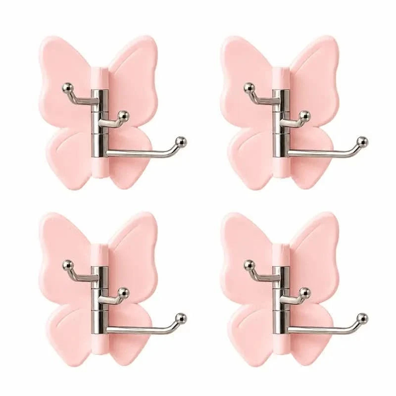 Wall Hook Butterfly Rotatable No-Drill Self-Adhesive