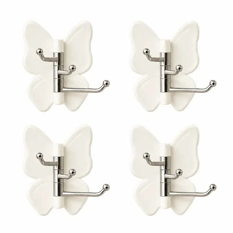 Wall Hook Butterfly Rotatable No-Drill Self-Adhesive
