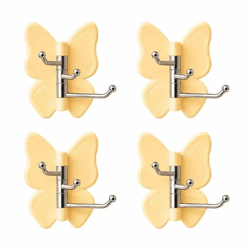Wall Hook Butterfly Rotatable No-Drill Self-Adhesive