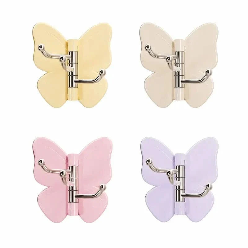 Wall Hook Butterfly Rotatable No-Drill Self-Adhesive