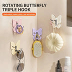 Wall Hook Butterfly Rotatable No-Drill Self-Adhesive
