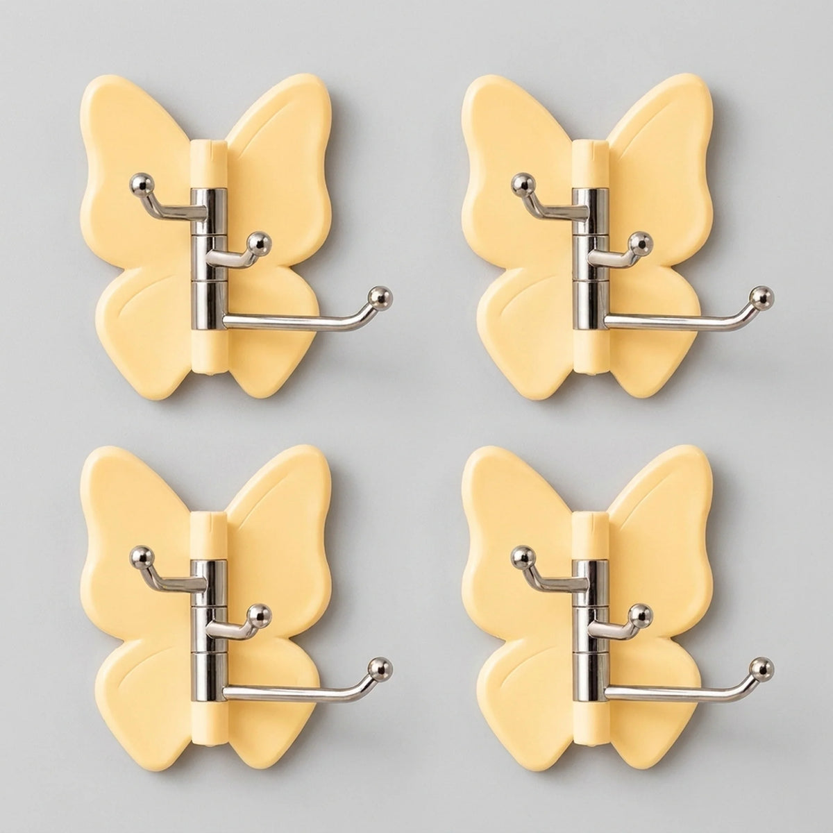 Wall Hook Butterfly Rotatable No-Drill Self-Adhesive