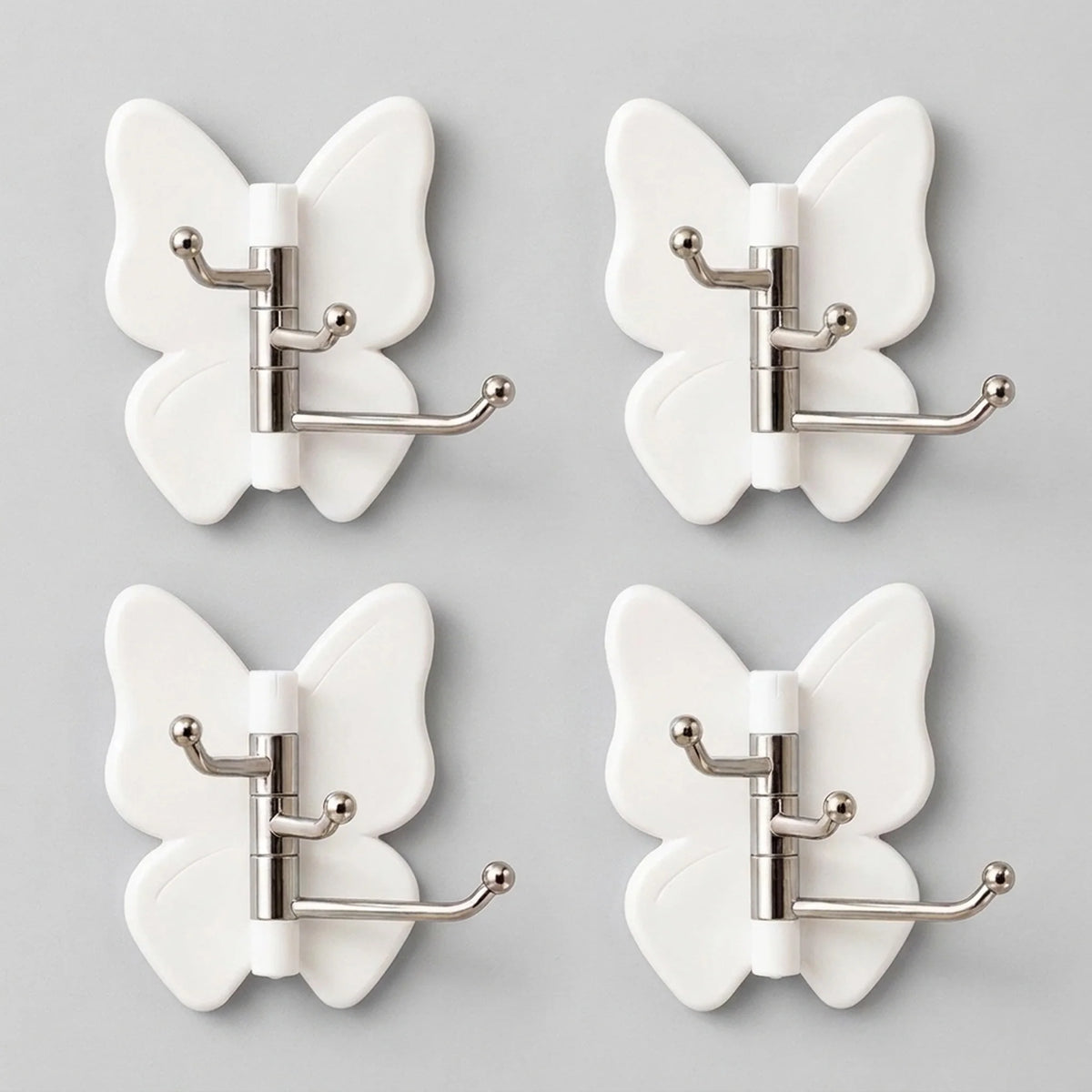 Wall Hook Butterfly Rotatable No-Drill Self-Adhesive