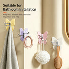 Wall Hook Butterfly Rotatable No-Drill Self-Adhesive