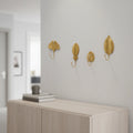 Wall Hook Cast Iron Leaf Design Gold Finish