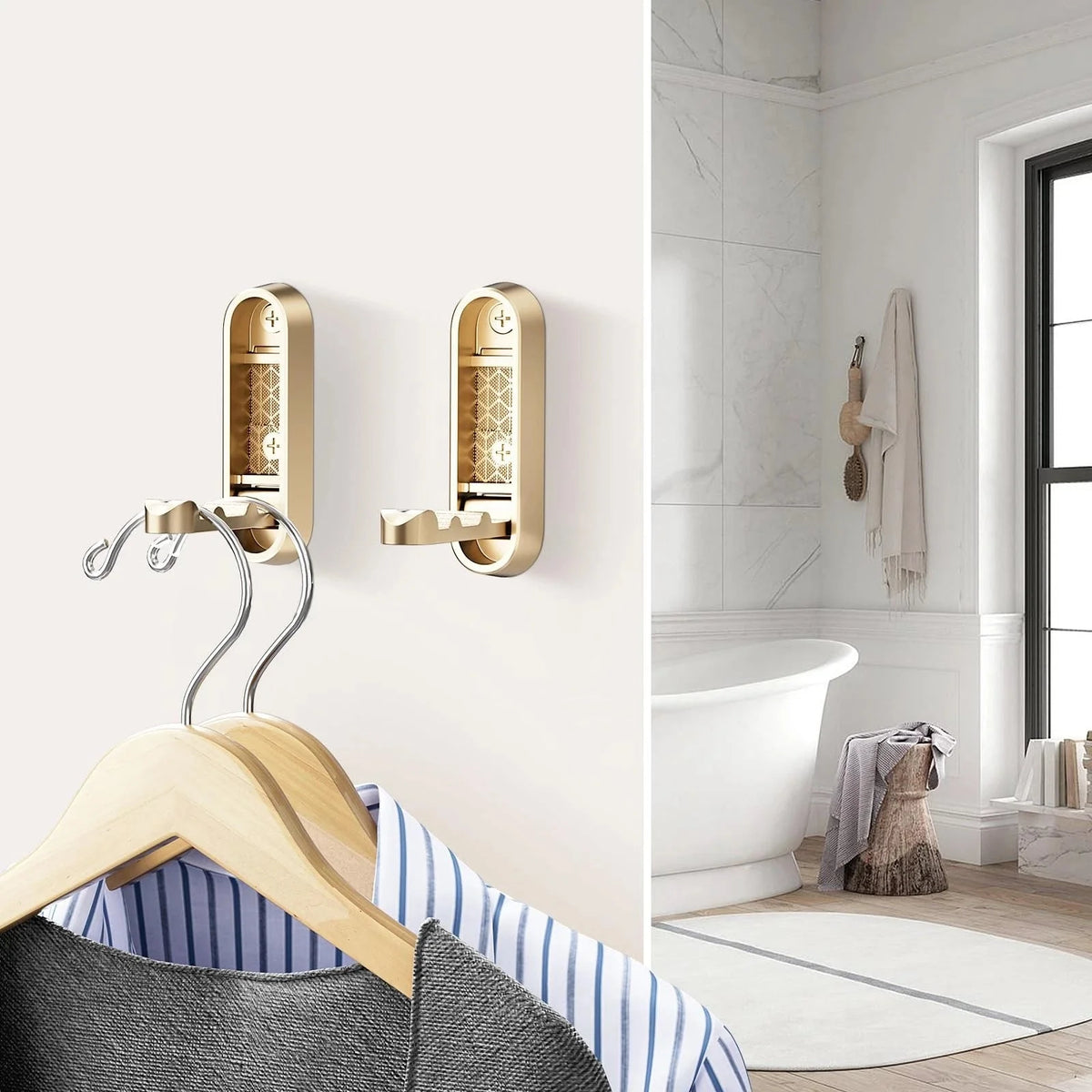 Wall Hook Fold-Flat Zinc Alloy Brushed Finish 18 kg