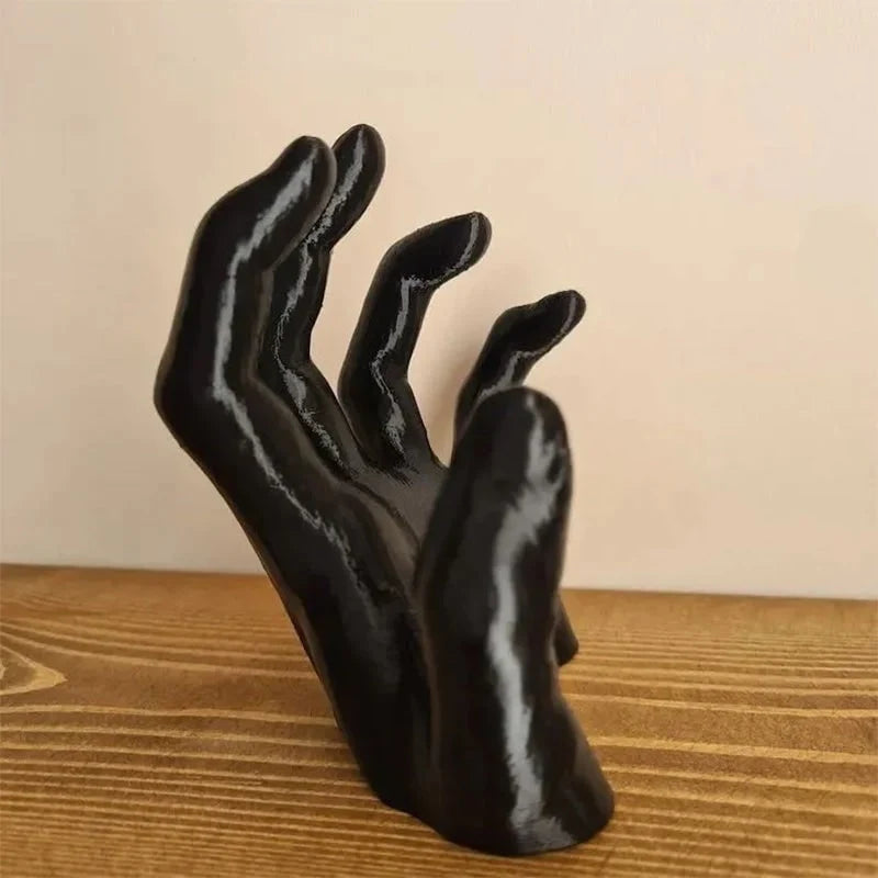 Wall Hook Gothic Hand Matte Black Resin