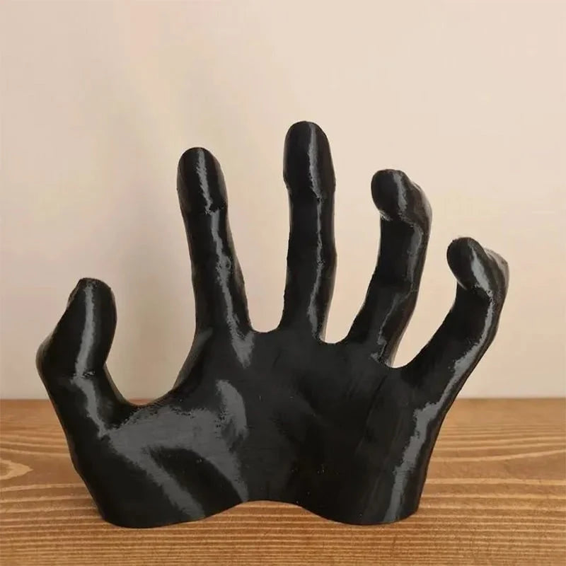 Wall Hook Gothic Hand Matte Black Resin