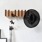 Wall Hook Rack Foldable Space-Saving Walnut & Beech