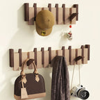 Wall Hook Rack Foldable Space-Saving Walnut & Beech