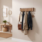 Wall Hook Rack Foldable Space-Saving Walnut & Beech