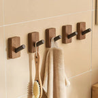 Wall Hook Rack Peel-And-Stick Wood & Aluminum