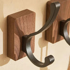 Wall Hook Rack Peel-And-Stick Wood & Aluminum