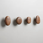Wall Hook Set Organic Pebble Wood Set Of 4