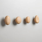 Wall Hook Set Organic Pebble Wood Set Of 4