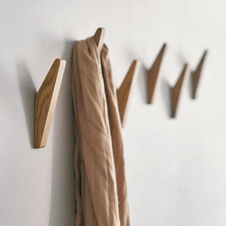 Wall Hook Set of 2 Natural Wood Hand-Polished