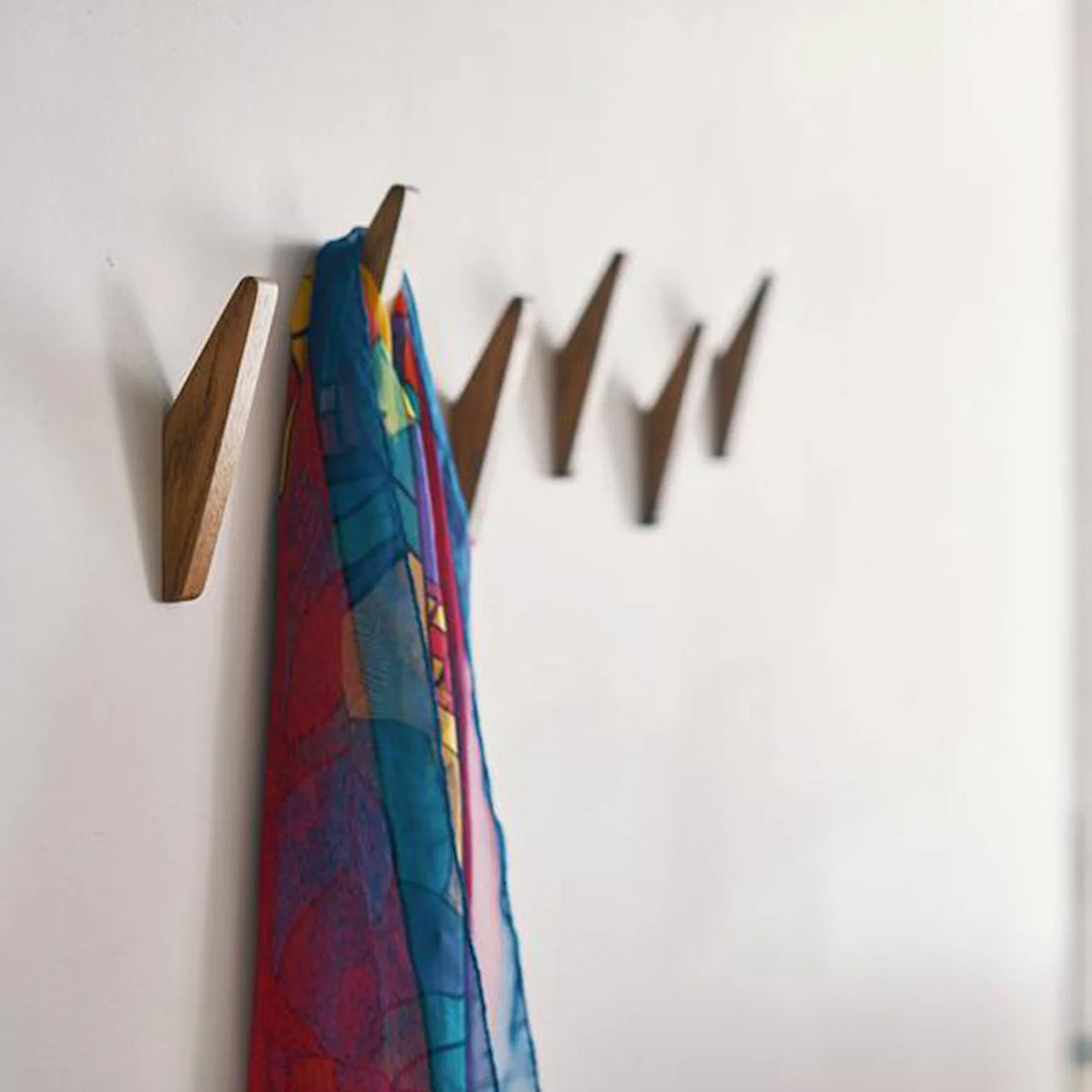 Wall Hook Set of 2 Natural Wood Hand-Polished