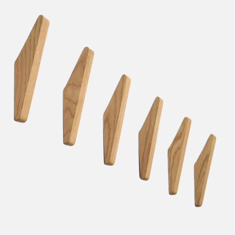 Wall Hook Set of 2 Natural Wood Hand-Polished