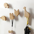 Wall Hook Wooden Animal Self-Adhesive & Screw Mount
