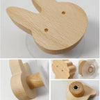 Wall Hook Wooden Animal Self-Adhesive & Screw Mount