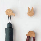 Wall Hook Wooden Animal Self-Adhesive & Screw Mount