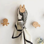 Wall Hook Wooden Animal Self-Adhesive & Screw Mount