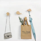 Wall Hook Wooden Animal Self-Adhesive & Screw Mount