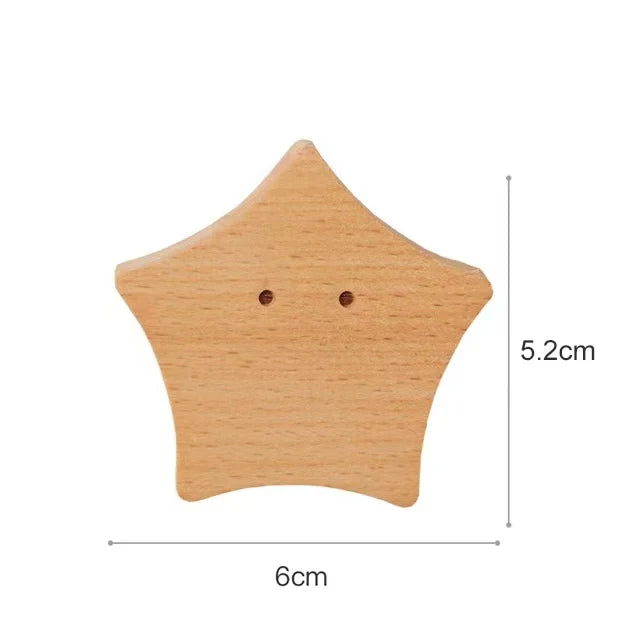 Wall Hook Wooden Animal Self-Adhesive & Screw Mount