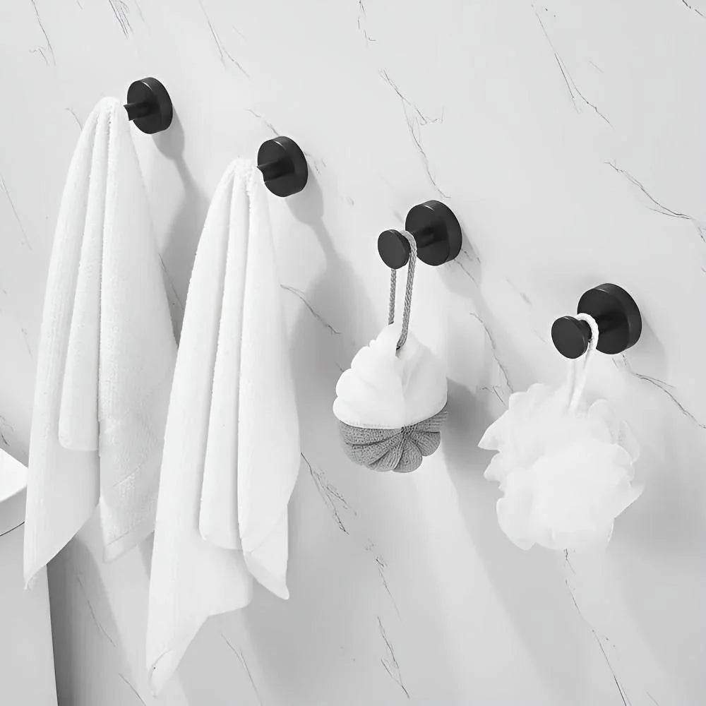Wall Hooks Self-Adhesive Stainless Steel & Water-Resistant