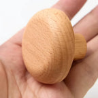 Wall Hooks Set Handmade Pebble-Shaped Solid Wood