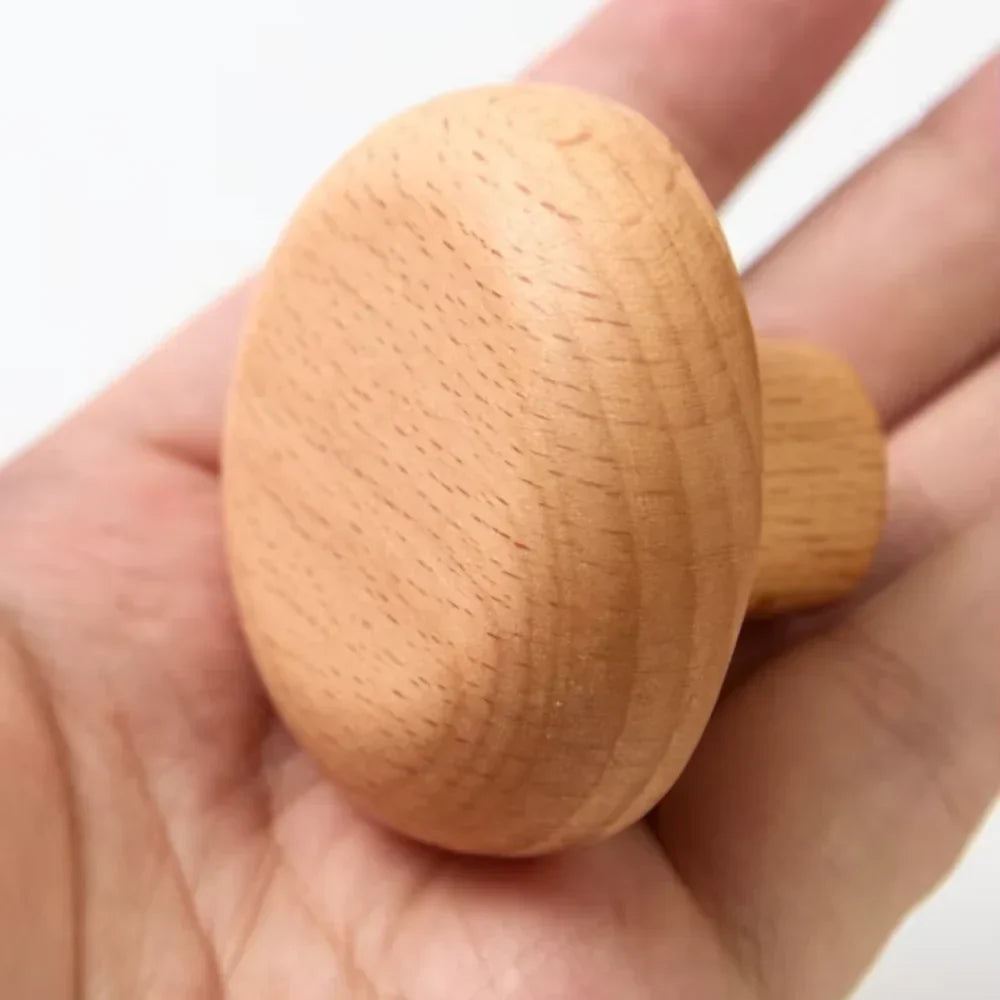 Wall Hooks Set Handmade Pebble-Shaped Solid Wood