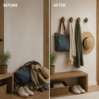 Wall Hooks Set Handmade Pebble-Shaped Solid Wood