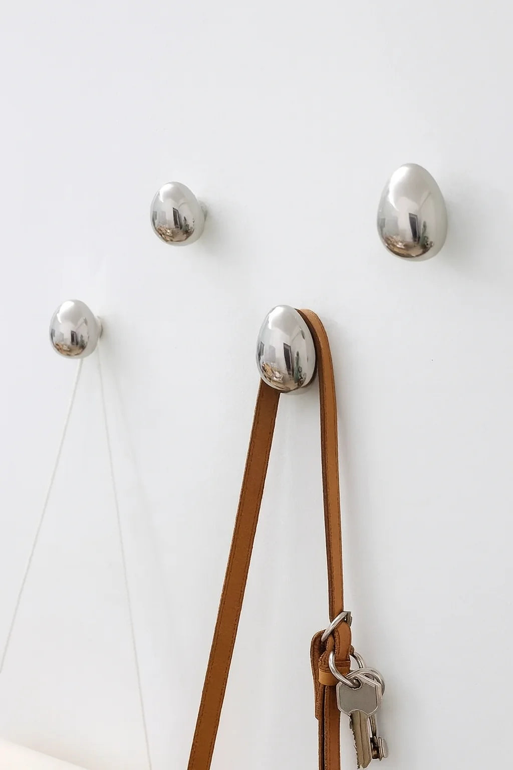 Wall Hooks Set of 2 Raindrop Ceramic Chrome