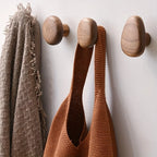 Wall Hooks Solid Wood Pebble-Shaped Matte Finish