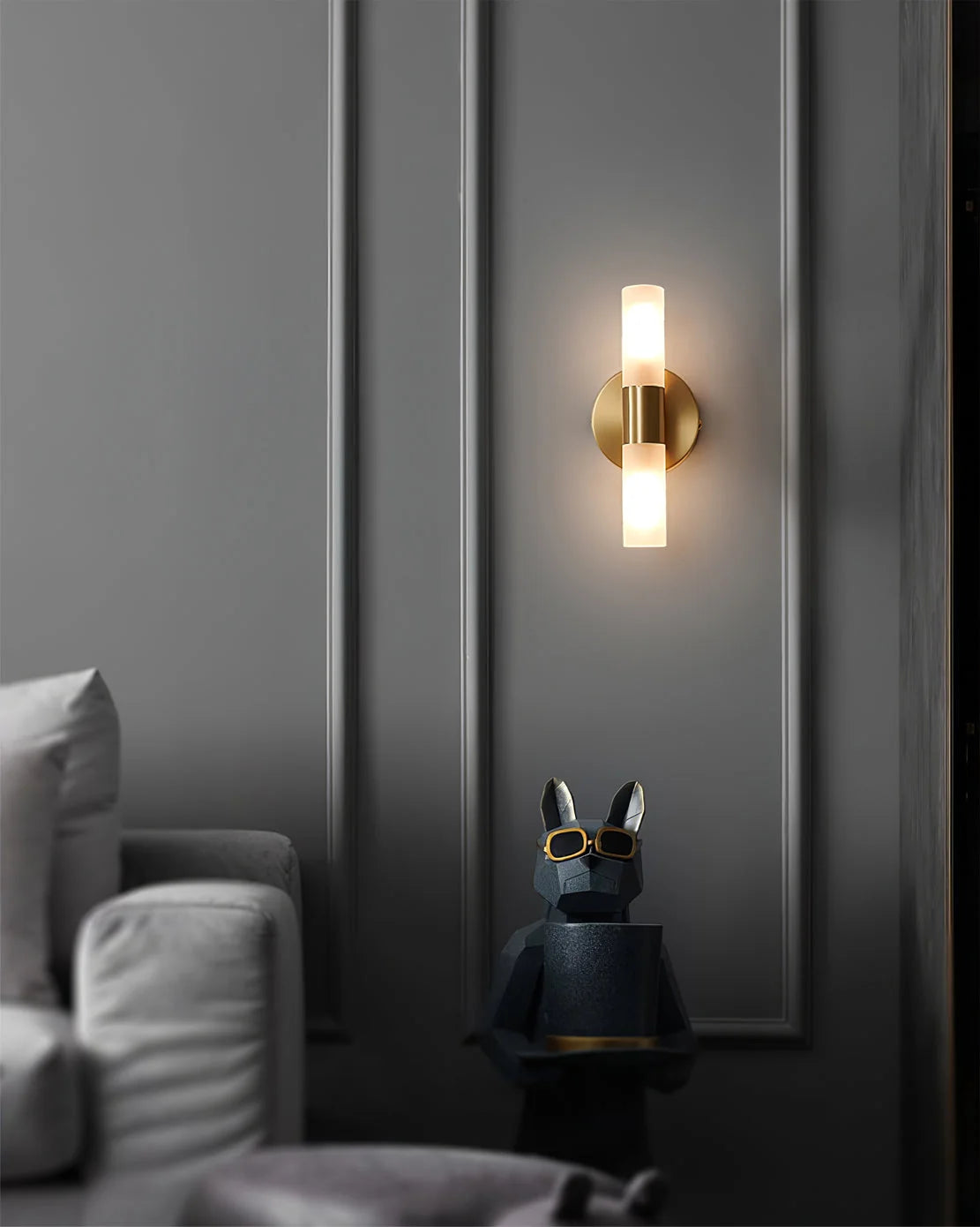 Wall Lamp Acrylic Shade G9 Socket Copper Base