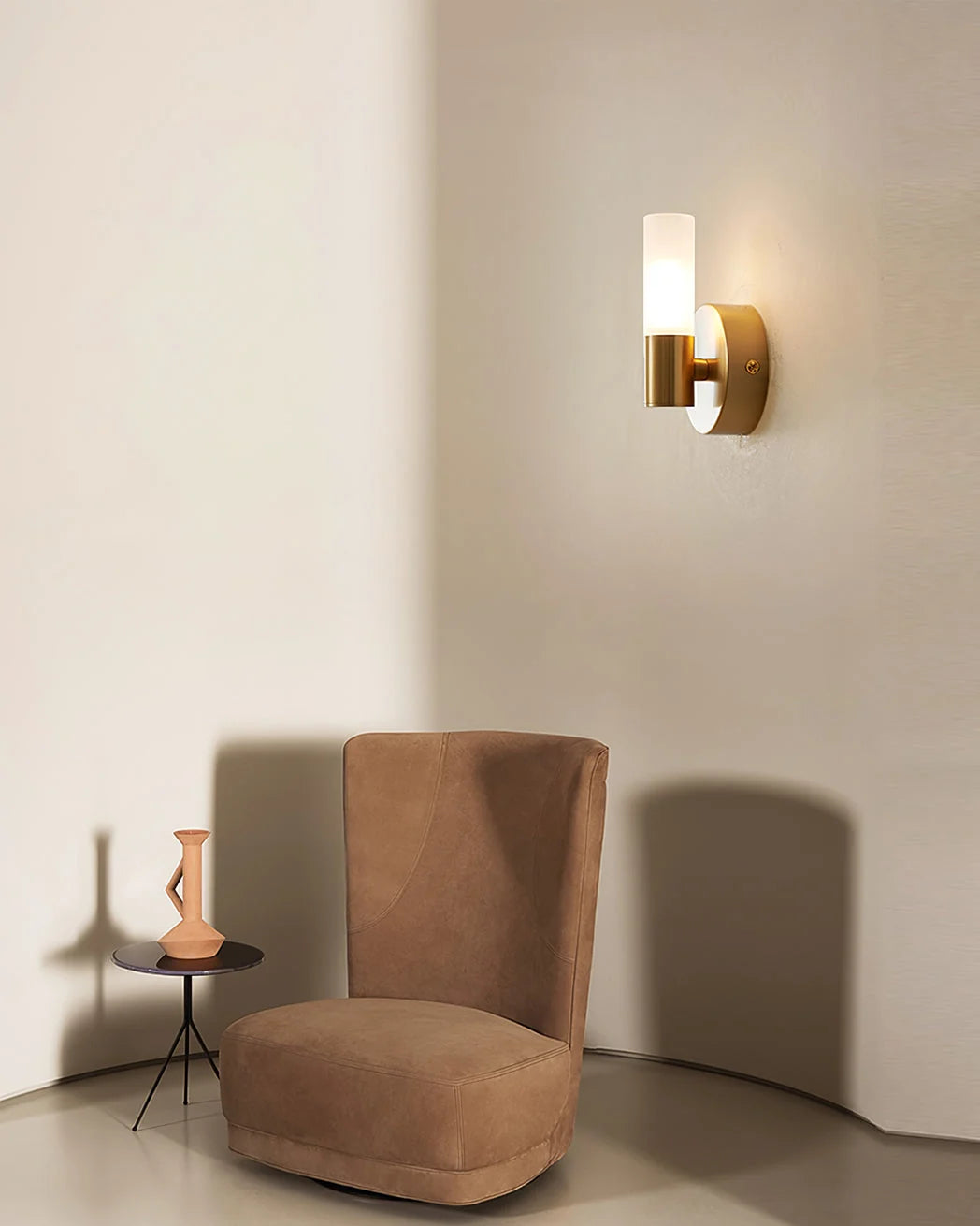Wall Lamp Acrylic Shade G9 Socket Copper Base