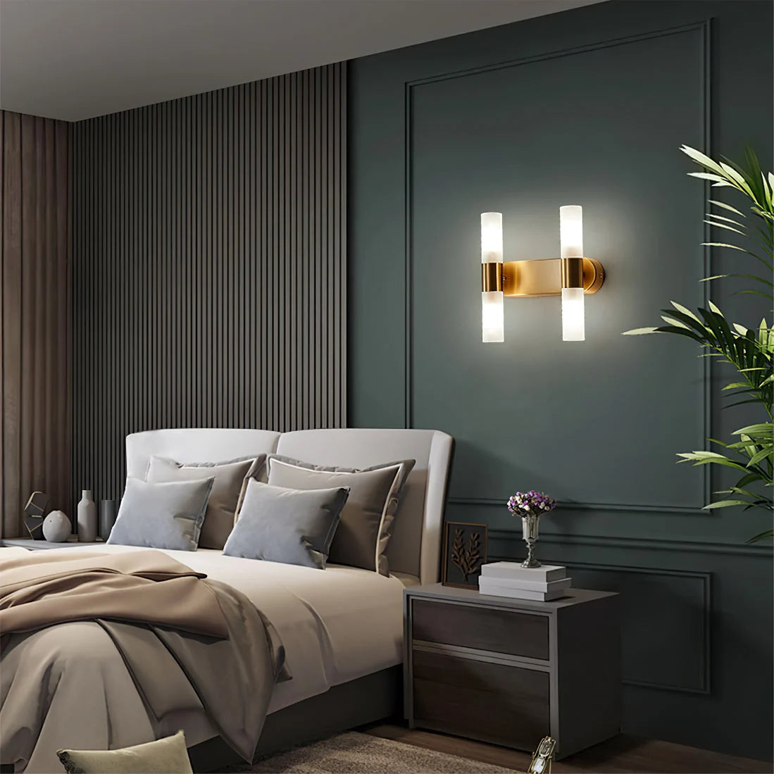 Wall Lamp Acrylic Shade G9 Socket Copper Base