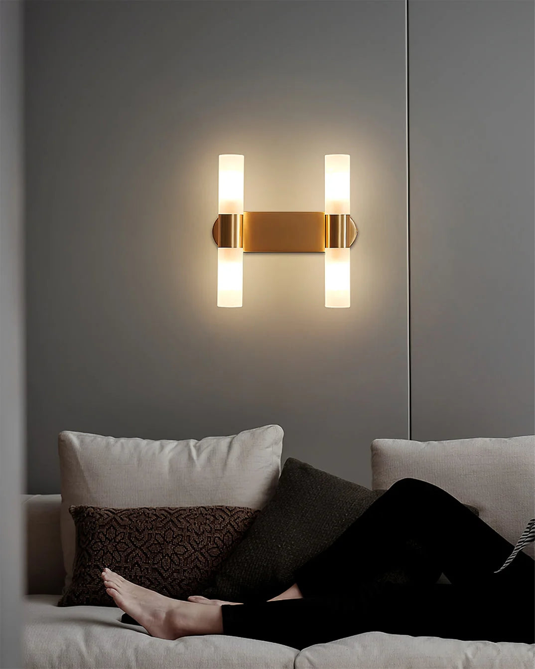 Wall Lamp Acrylic Shade G9 Socket Copper Base