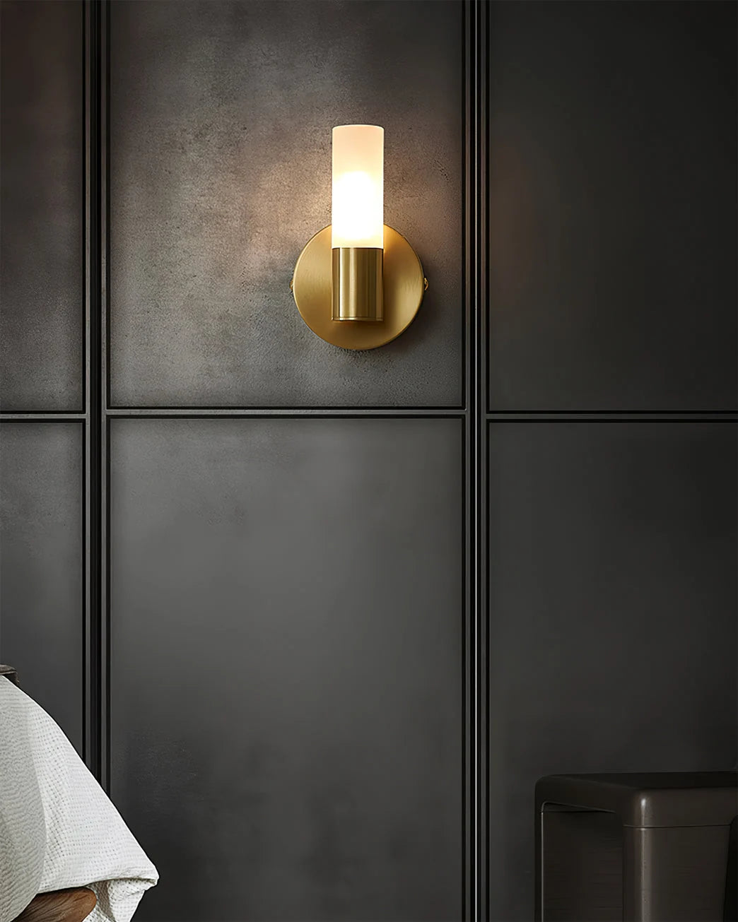 Wall Lamp Acrylic Shade G9 Socket Copper Base
