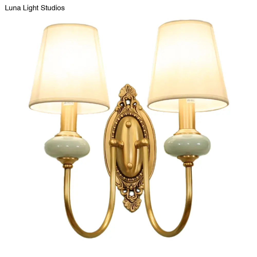 Wall Lamp Adjustable Arm Hardwired Gold Finish
